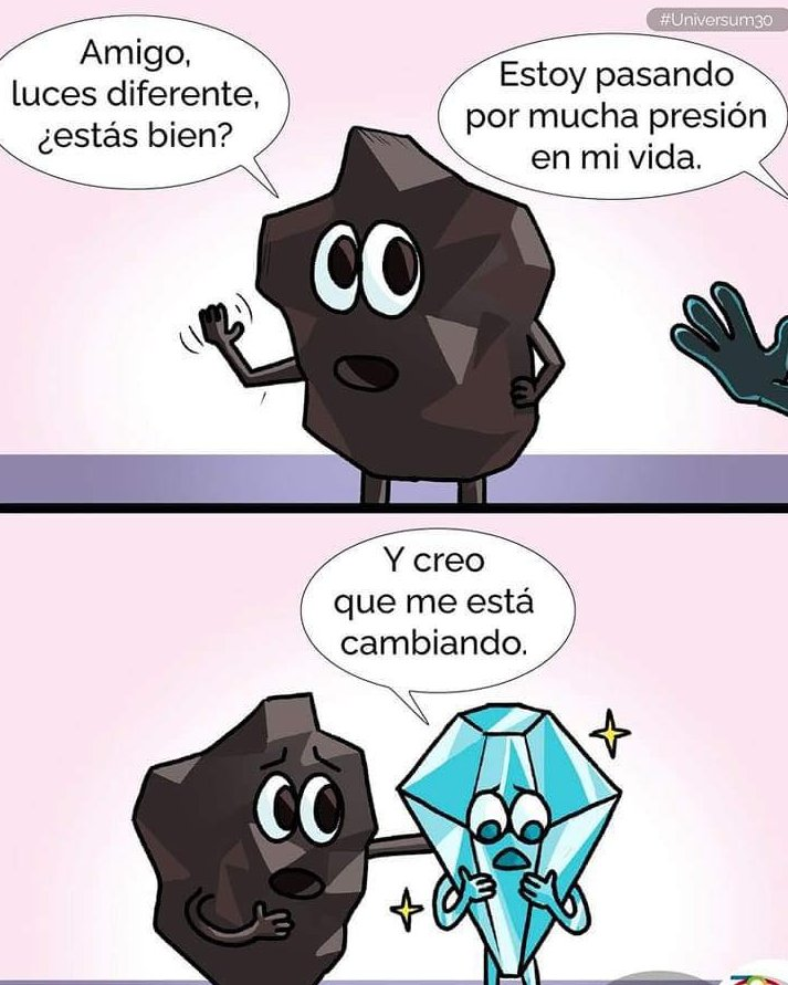 LunaGitana0333's tweet photo. Sabías que el diamante y el carbón están hechos del mismo material, pero no del mismo destino?  

Ambos nacen del carbono. 
Pero lo que los diferencia no es su orígen sino lo que soportan.  

El carbón es común, frágil, fácil de romper. 
El diamante en cambio se forma bajo una presión extrema en las profundidades de la tierra durante miles de años.  

La diferencia: 
 El diamante resistió lo que el carbón no pudo.  
 Y así pasa en la vida.  

Todos venímos al mundo con algo especial.
 Pero no todos estámos dispuestos a soportar la presión , la oscuridad, el tiempo.

La espera, lección de vida.
 No maldigas tus tiempos difíciles.
  Acéptalos como parte del proceso que te está puliendo   Que te está formando.
 Que está revelando tu verdadero valor  

Muchos quieren brillar, pero pocos aceptan la presión que transforma.
  No te compares, No te rindas.
  No creas que el dolor es tu final, puede ser tu inicio.  

Y tú estás resistiendo la presión o huyendo de tu transformación?  

Recuerda, los diamantes no nacen brillando Brillan después de haber pasado por todo.
  Sé como el diamante, fuerte, resistente y capaz de transformar la presión en belleza.
