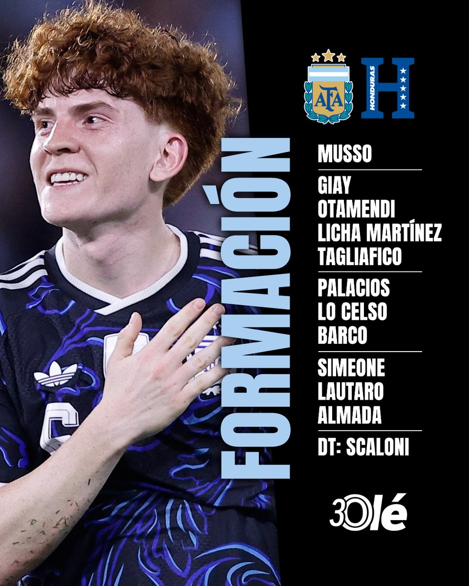 DiarioOle's tweet photo. EL ONCE DE ARGENTINA CONFIRMADO PARA ENFRENTAR A HONDURAS 🇦🇷🆚🇭🇳 https://t.co/OG3tC3vOMX