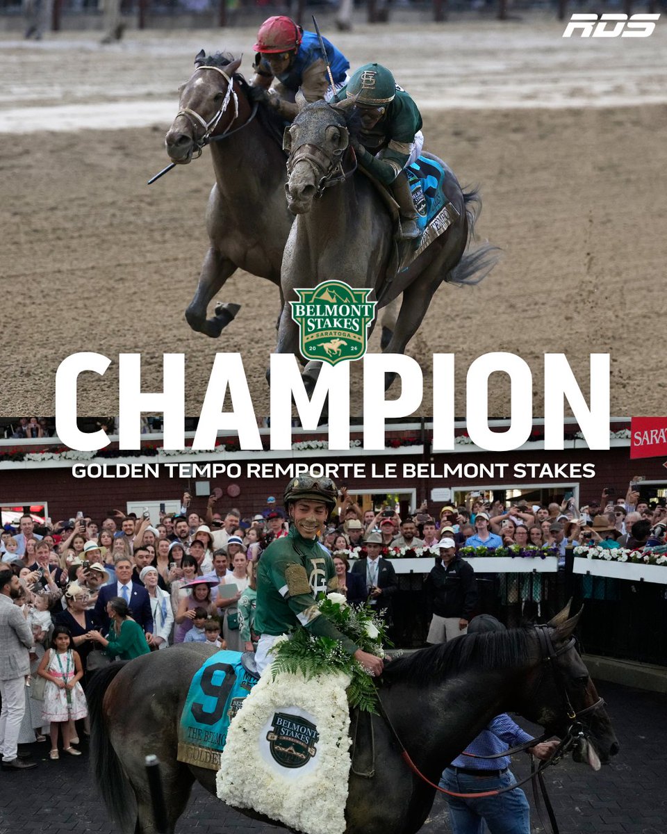RDSca's tweet photo. Golden Tempo remporte la 158e édition du Belmont Stakes! 

Plus de détails : https://t.co/yCO3QTHNXT https://t.co/h1kYiFHqeZ