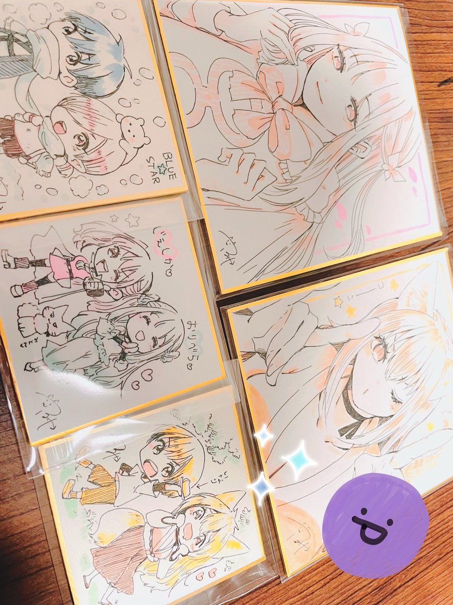 すでに忘れ物に気づいて😇ってなってる 色紙描きました。 きつねっち