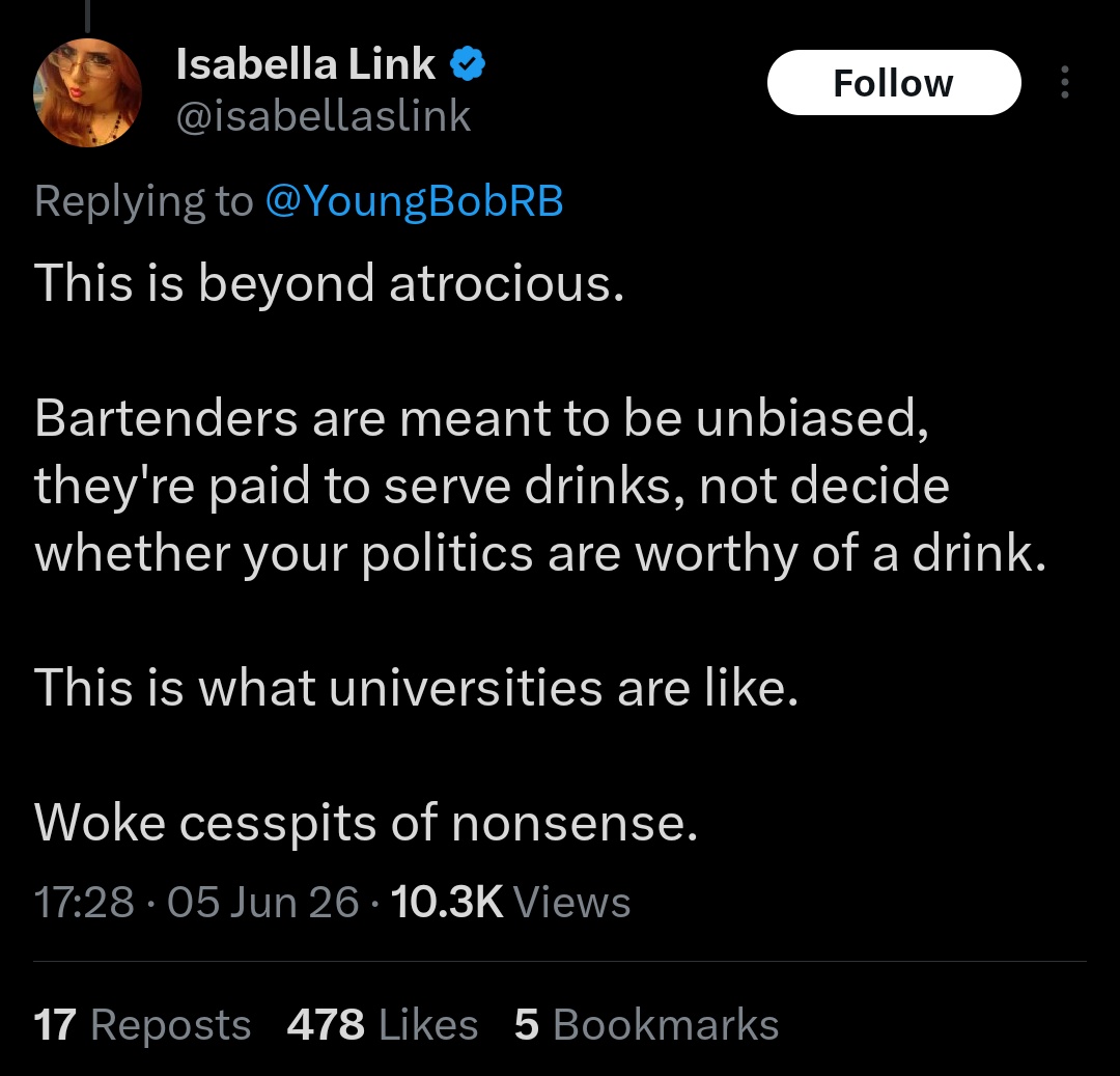 ipmanuk's tweet photo. Bartenders are meant to be unbiased https://t.co/kghoPg7ek3