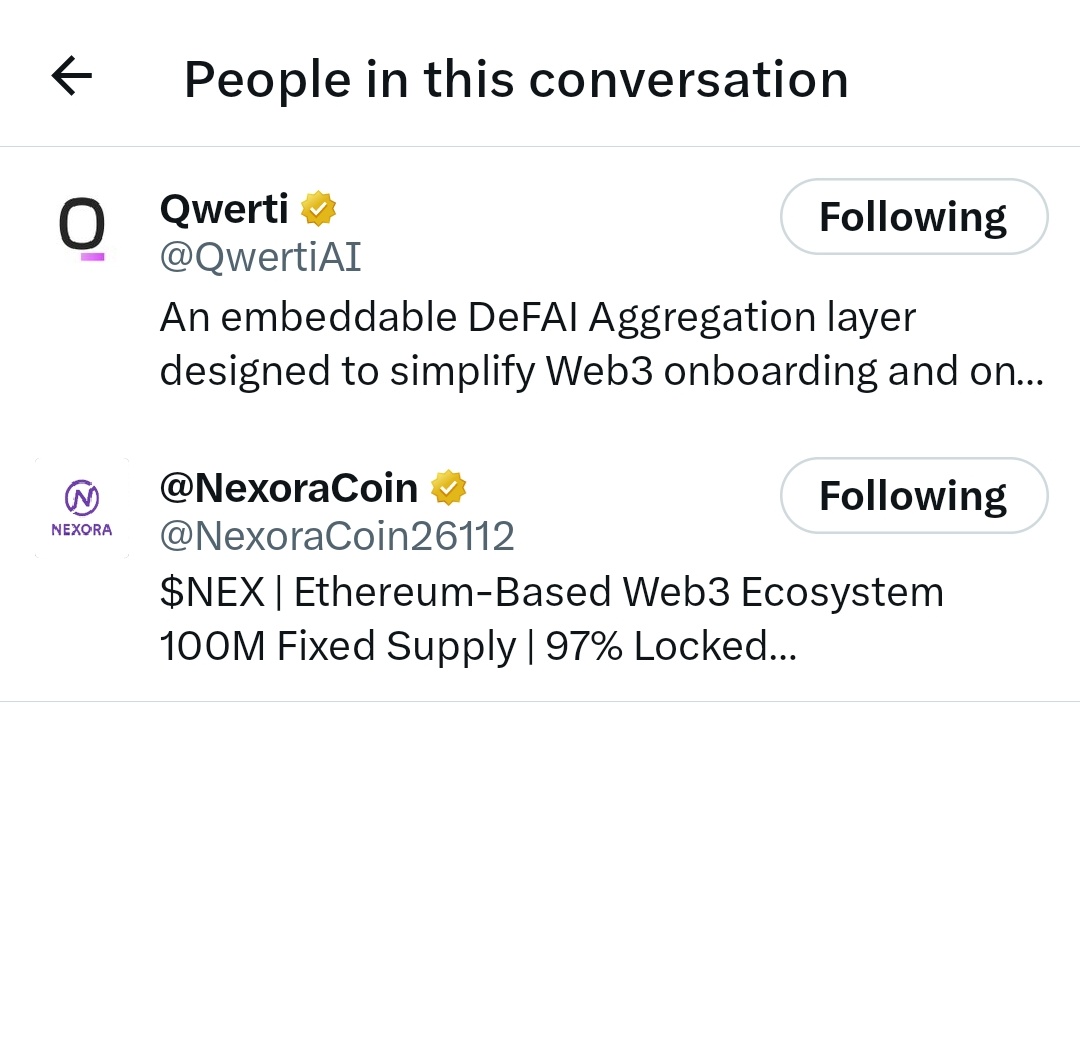 AlexDimas10's tweet photo. @QwertiAI @NexoraCoin26112 Security, transparency, and simplicity — that's exactly what Web3 needs. Excited to see what Nexora and Qwerti build together! 🔥

All task completed ✅💯 https://t.co/8UhyaeROsJ