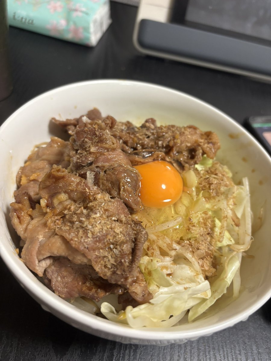 singleborder's tweet photo. 試作2日目
とりあえず家にあった豚こまで試したらこっちの方がありだった☝️
マヨかけたらもう背徳飯やな...
ラード入れる入れないで結構味変わる👀 https://t.co/xeBCSypL0E