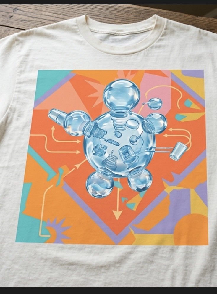 sagethewiseman's tweet photo. #AI の #Gemini に自分の欲しいTシャツのイメージ作らせたら、予想外に出来が良かった 

しかし、これも #Google がどっかから拾ってきた画像の模倣だろな

とか邪推

こちとら、職場で麻疹発生して、この数日は宇宙服だ。 https://t.co/HE9ydFuIcr