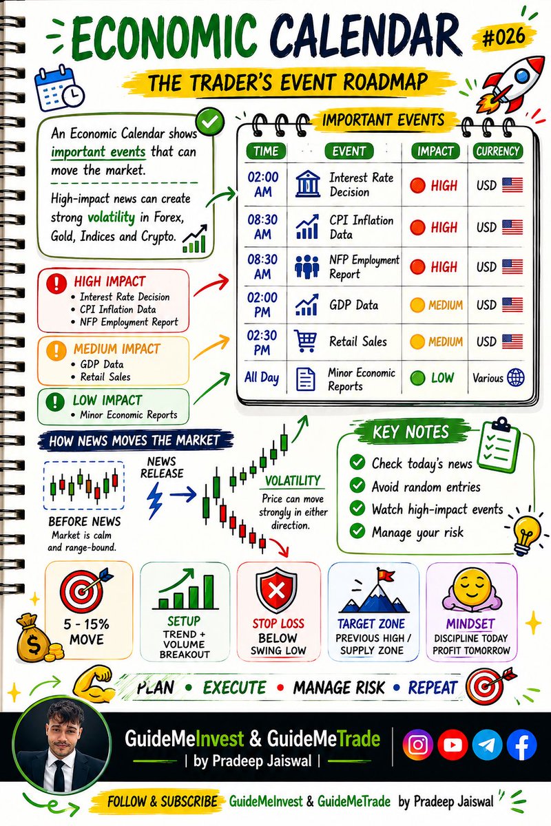guidemetrade's tweet photo. #Trading #StockMarket #ForexTrading #PriceAction #TechnicalAnalysis #SwingTrading #CryptoTrading #GuideMeTrade #GuideMeInvest #FinancialFreedom #TradingEducation #LearnTrading #TradingTips #TradingStrategy #DayTrading #Scalping #CandlestickPattern #ChartPatterns #MarketAnalysis #SmartMoneyConcepts #SupportAndResistance #RiskManagement #TraderLife #Investing #StockTrader #ForexTrader #CryptoEducation #TechnicalTrader #PriceActionTrading #TradingCommunity #economicCalendar