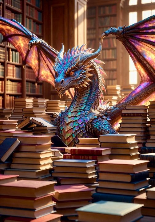 TheAndrewWarman's tweet photo. Art of the Day! "Dragons Library". View at: https://t.co/hnWlQ392Q2 https://t.co/B1IAnlMxOA