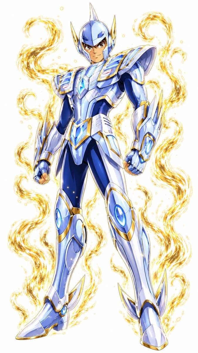phoenixikki2025's tweet photo. #聖闘士星矢 
#鋼鉄聖闘士 

#マリンクロスの潮 
頬に傷のある茶髪の少年で、メカに強い

翔、大地とともに活動した「オリジナル鋼鉄聖闘士」の１人

旗魚星座をモチーフとした鋼鉄聖衣「マリンクロス」をまとう https://t.co/YffXRqUTp0