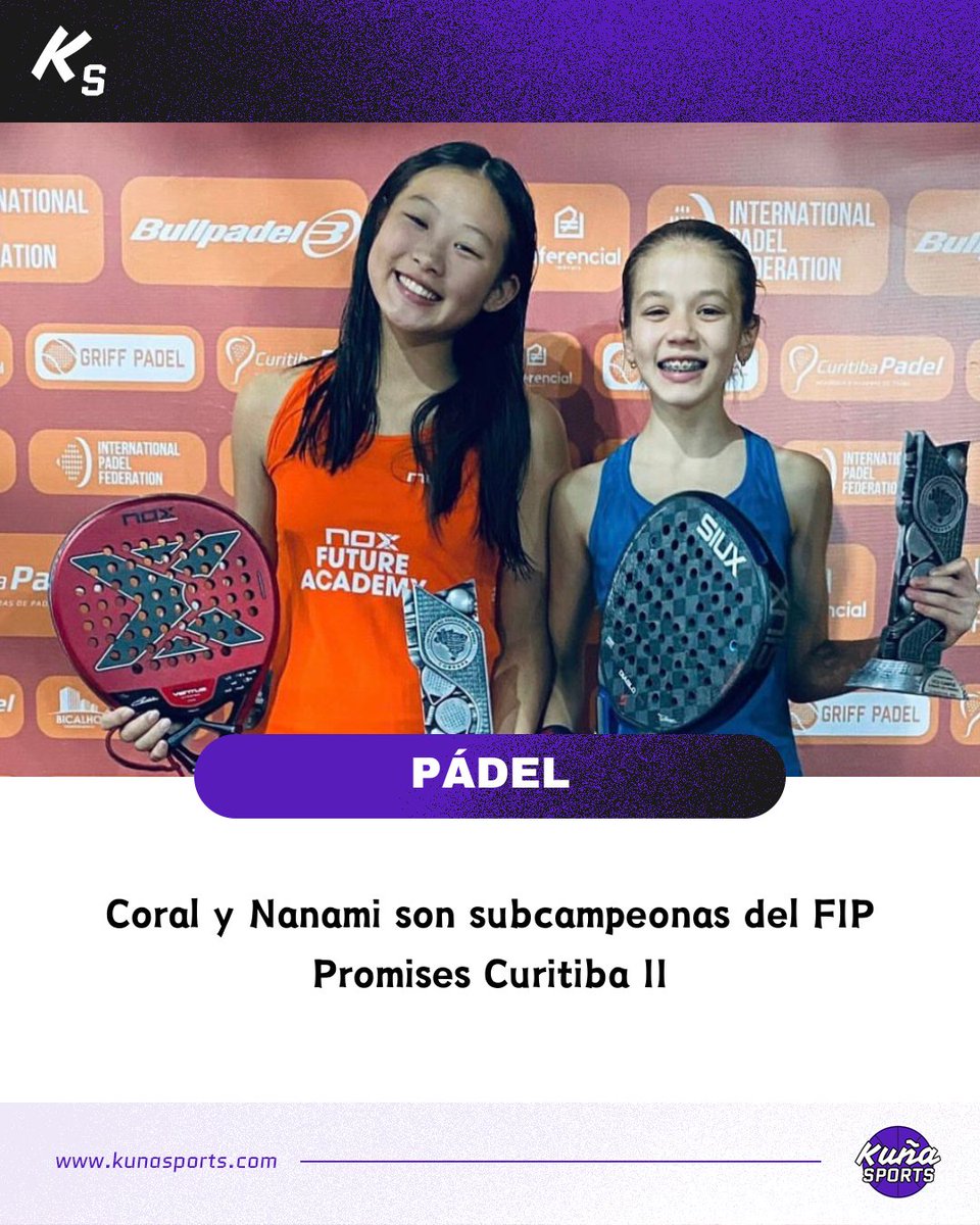 kunasports's tweet photo. Entre las mejores.🙋🏻‍♀️

🇵🇾Con presencia paraguaya se disputó semanas atrás el FIP Promises Curitiba II, correspondiente al FIP Tour.

🥈En la rama femenina, Coral Warkentin y Nanami Seki se consagraron subcampeonas en la categoría Sub 14.

👏🏻¡Felicitaciones chicas!

#KuñaSports💜 https://t.co/OVJUSsyRum