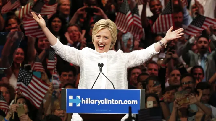tenyearsnow's tweet photo. The Associated Press reports that Hillary Clinton has the support of enough delegates to secure the Democratic Party nomination. https://t.co/iHtDBYrz4M