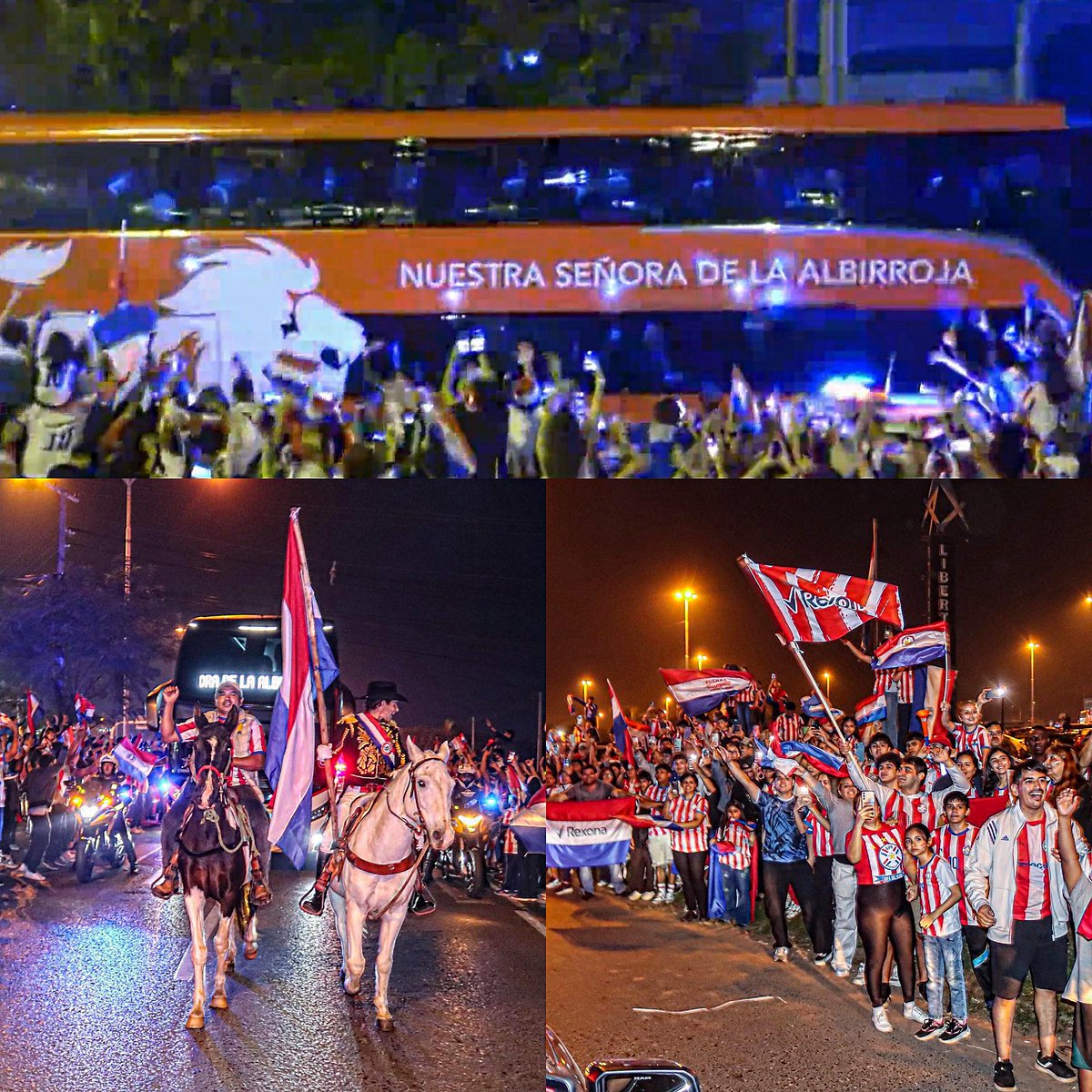Juezcentral's tweet photo. La locura sigue en Paraguay con su selección.

Hoy, miles de paraguayos salieron a las calles a acompañar a su selección camino al aeropuerto. Hasta El Mariscal llegó en su caballo a comandar la caravana. Y en el aeropuerto, esperaban otros miles de hinchas.

Paraguay viaja al Mundial, 16 años después, con el pecho y el corazón lleno. DALE ALBIRROJA❤️‍🔥