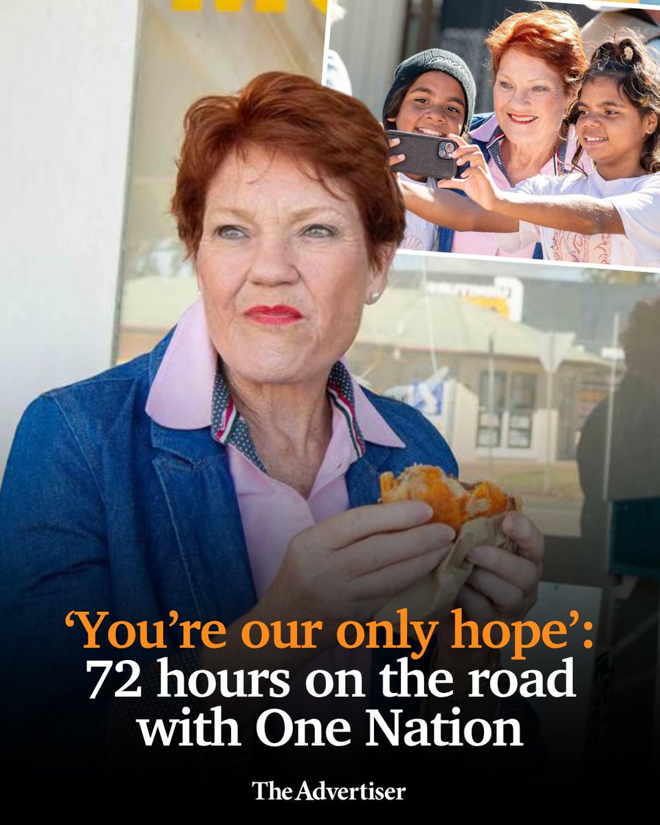 theTiser's tweet photo. As One Nation surges ahead of Labor and the Coalition in some polls, Pauline Hanson is warning Australia is heading towards decline unless voters embrace change. We went on the road with her to find out why. 📺 SEE THE VIDEO: https://t.co/oqp7flQ3om https://t.co/7OXxD0V6va