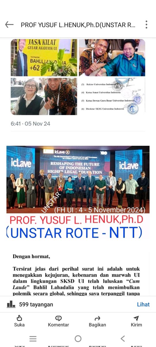 ProfylHenuk's tweet photo. 301  PROFESOR UI + 1 PROFESOR UNSTAR ROTE = 302 PROFESOR DI INDONESIA BERSATU TOLAK DISERTASI @bahlillahadalia (https://t.co/EvMqQ2IHPU). BRAVO GURU BESAR UNSTAR ROTE (@ProfylHenuk) PERJUANGAN SEORANG DIRI KINI DIDUKUNG 301 PROFESOR, TERMASUK KETUA DGB + PROF. SI @UniversitasID! https://t.co/eDk3cW5gwO