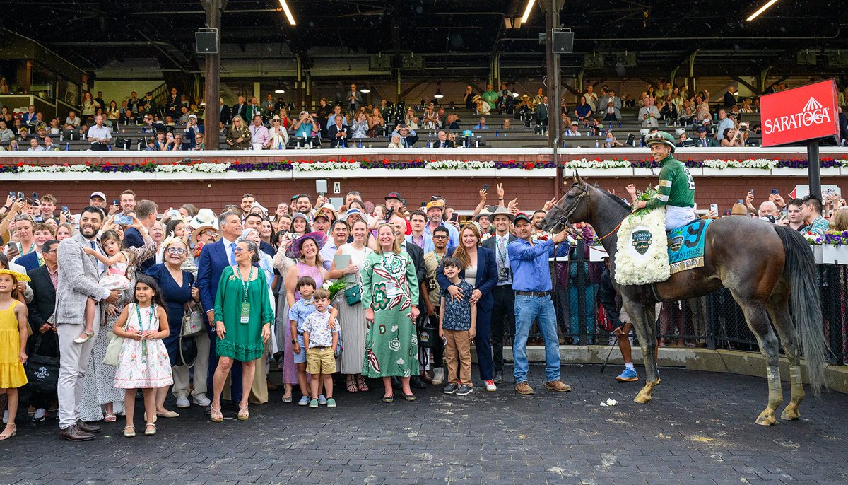 BH_AEberhardt's tweet photo. #GoldenTicket ππGolden Tempo with @jose93_ortiz wins the @BelmontStakes at Saratoga for Β breeder/owner Phipps Stable and St. Elias Stable and trainer @reredevaux. By Curlin standing at @HillnDaleFarm, the 3yo colt makes it a @KentuckyDerby @BelmontStakes double π₯π₯π₯π https://t.co/Eymfrhk2vm