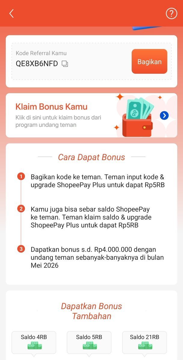 wolfxien's tweet photo. haloo kalau ada yang baru install aplikasi shopee pay pakai kode refferal ku yaa, biar dapet bonus saldo 5k dari spay nya langsung

kode reff: QE8XB6NFD

jangan lupa klaim reward nyaa di halaman undang teman thankyou🫶🏻

#jobreceh info freelance job receh zonauang shopeepay ' https://t.co/HGD46QJUCU