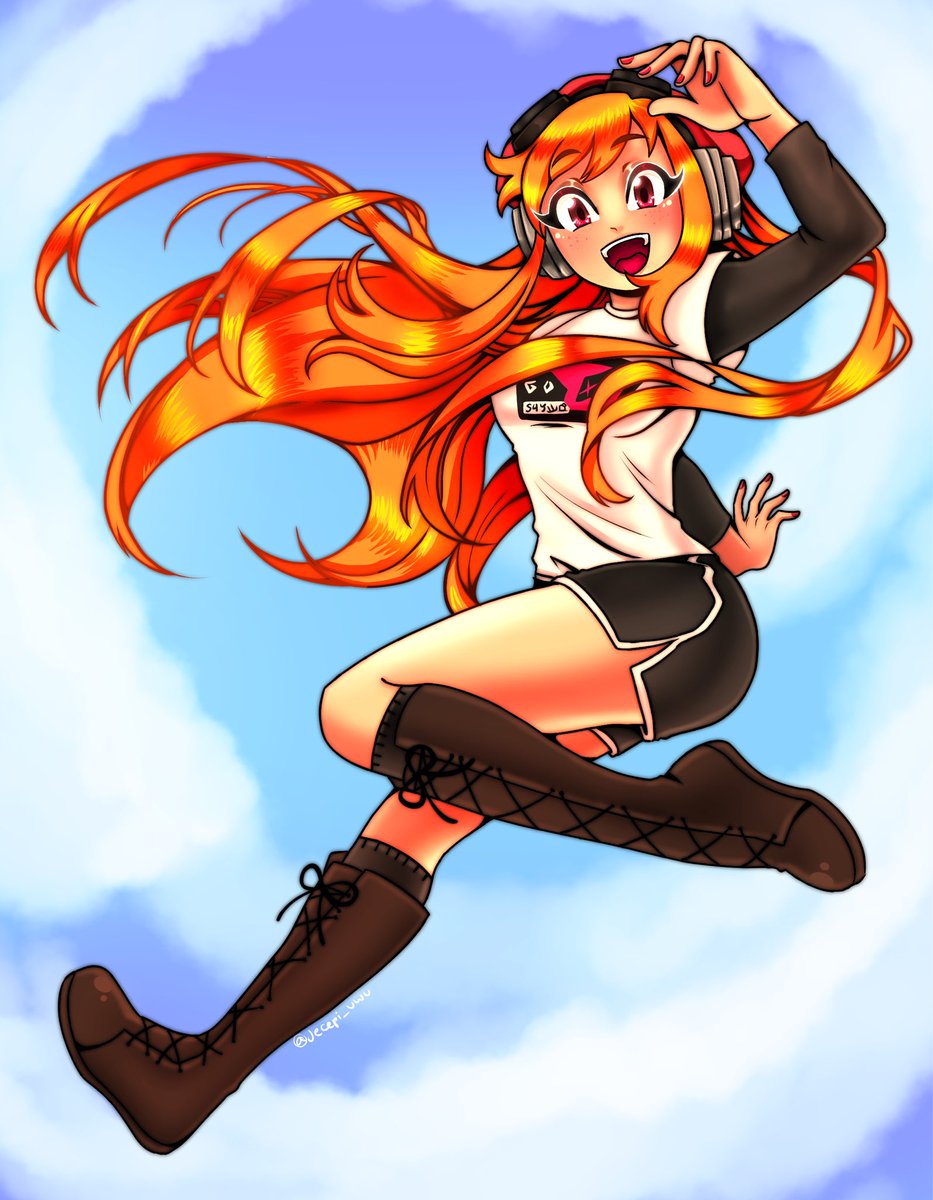 jecepi_uwu's tweet photo. Sunsets your Paradise …or something #glitchproductions #sunsetparadise #meggyspletzer #smg4 #smg4meggy #glitchfanart I felt like making a piece for her, I love her sunset paradise model more but I love her smg4 fit more I dunno! https://t.co/9xRUK7JV5G