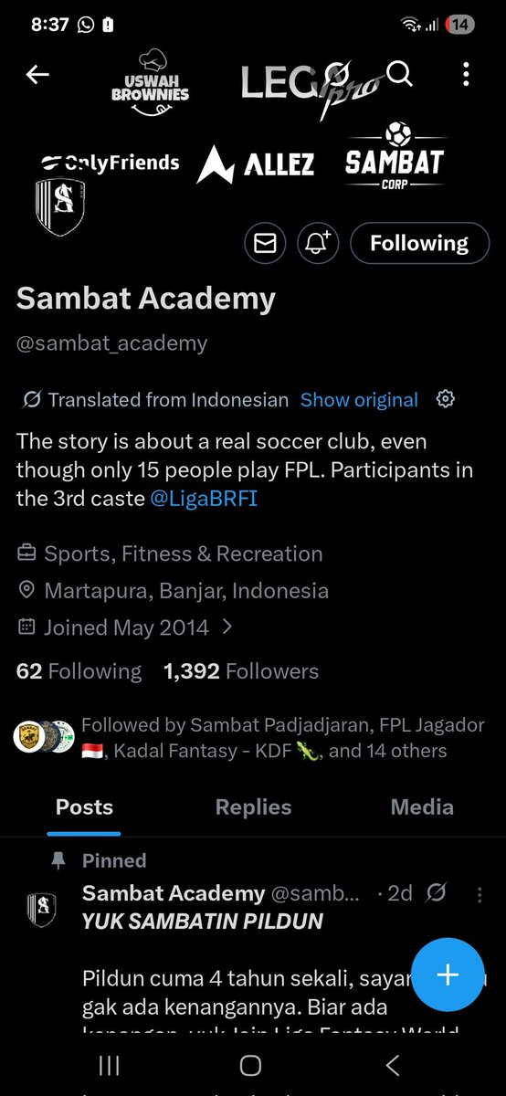 R20GGWP's tweet photo. @sambat_academy Tim: Almaarif20
Kuy join @litavictoria https://t.co/J5MKIy49G0