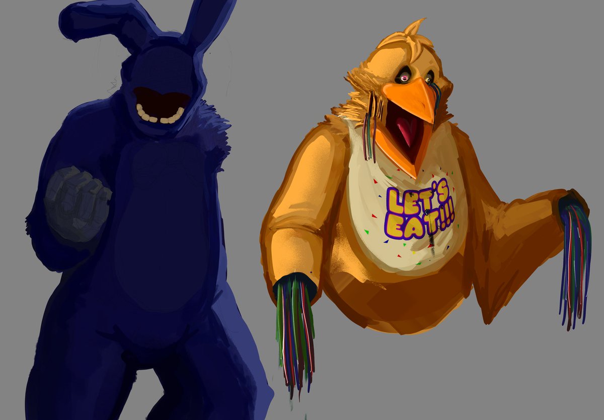 Iennln's tweet photo. I think I got my rendering style down  😼

#fivenightsatfreddys 
#art #fnaf https://t.co/vXFxmgbxuE