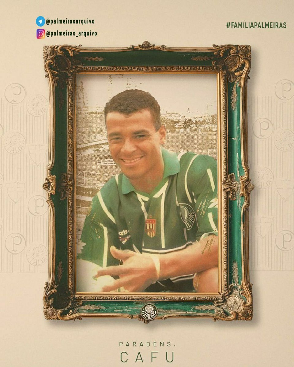 palmeirasarquiv's tweet photo. Marcado na história do #MaiorCampeãoDoBrasil! 💚

Bicampeão do mundo com a Amarelinha e um dos craques do super time campeão paulista em 1996, Cafu completa hoje mais um ano de vida! Parabéns! 🥳

#AvantiPalestra #Palmeiras https://t.co/KhTPdgyWSU
