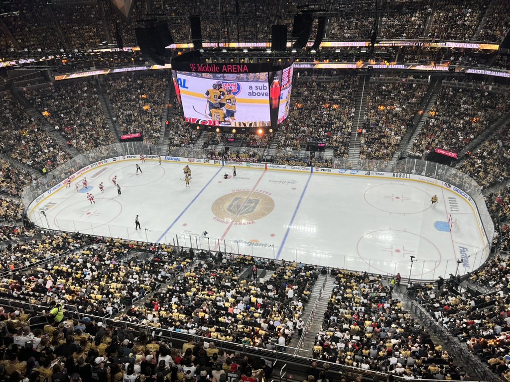 ArashMarkazi's tweet photo. NBA fans pressured the league into putting a massive Larry O’Brien Trophy at center court and NBA Finals logos on both sides.

NHL fans need to do the same. There is NOTHING on or around the ice that would tell you that this is the Stanley Cup Final. https://t.co/LOTNdlT3Bb