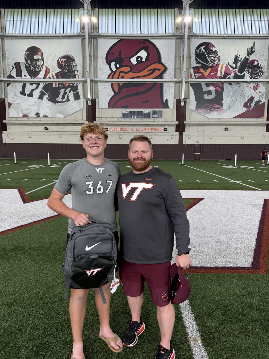 BetlerRPWestCab's tweet photo. Had a great camp at @HokiesFB Won the FG Comp 55yrds. Looking forward to coming back in the fall. Thanks @CoachDShearer @CoachWood88 for letting me compete. 
@DanOrnerKicking 
@WestCabFB 
@westcabboosters 
@CoachSube https://t.co/3kzJgncUMw