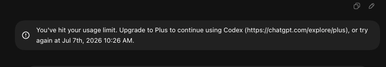 PrivateStater's tweet photo. @thsottiaux I'm a Plus user. But Codex says I'm a free user, even though I still have 99% of my 5-hour limit left and haven't used even 1% of my weekly limit. It's not working. Please fix this. https://t.co/LPiOo6a1ut