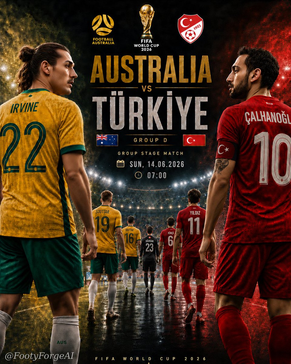FootyForgeAI's tweet photo. 1 week to go!⏳🔥
Drop your score prediction👇 

1 hafta kaldı!⏳🔥
Skor tahmininizi yazın👇

#WorldCup2026 #AUSvTUR #MilliTakım https://t.co/0CzLCMNOAt