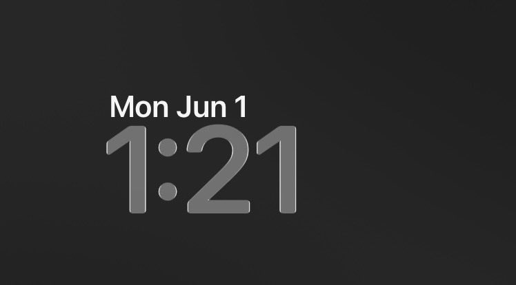 obsidian_master's tweet photo. can’t believe wwdc is less than two days away and a new iOS version will be announced again

while here’s ios 26 on my phone with a landscape mode notification center clock that can’t figure out whether it wants to be left-aligned, right-aligned, or centered https://t.co/6evD3lpFTB