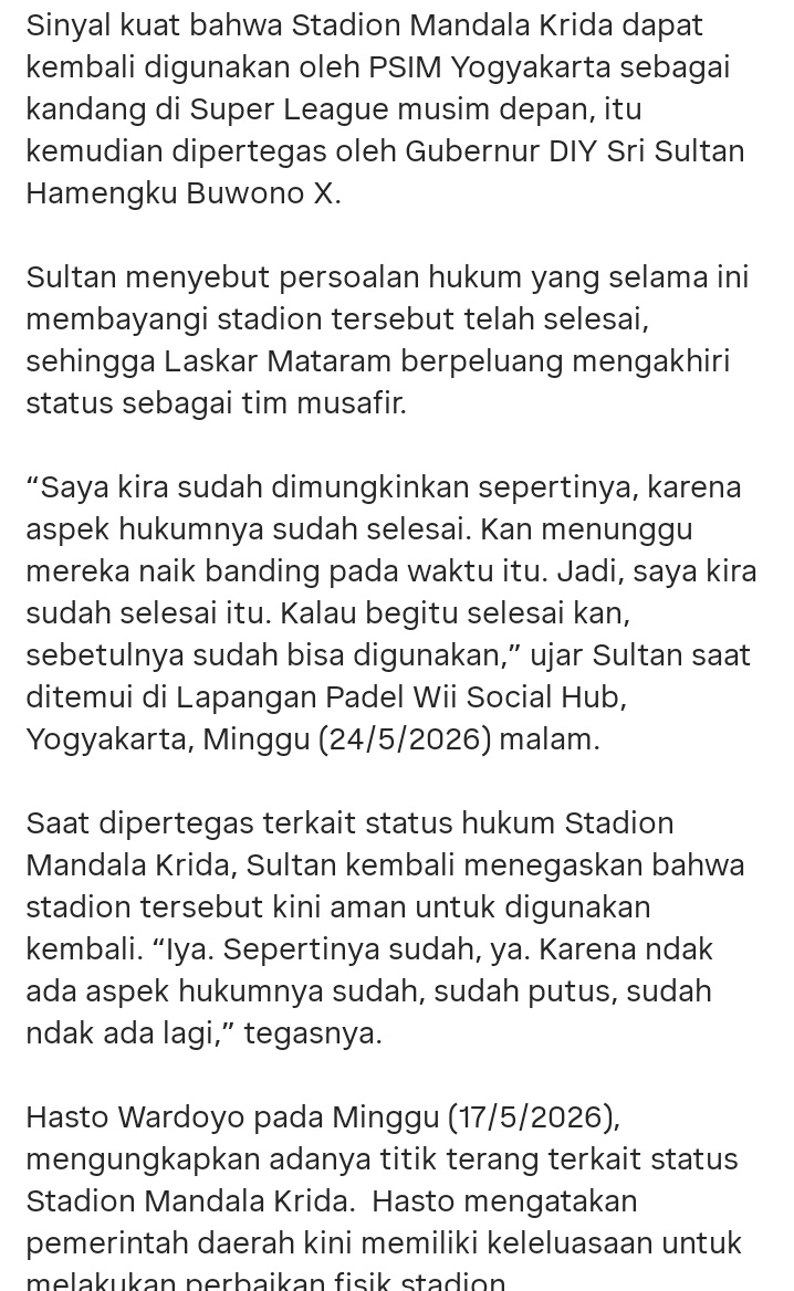 ian91s's tweet photo. Izhin mnegingatkn juga ms, Utuk bro-bro ku yang ada dalam jajaran pihak terkait progres persiapan Renovasi Stadion Mandala Krida kabar e pie bro @humas_jogja and KING @kratonjogja anteng anteng wae kie lagi do topo bisu po. https://t.co/SHuvfYUudT