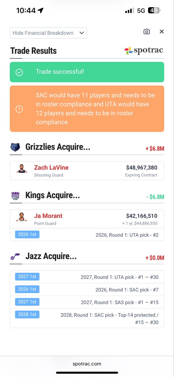 FarmAndSport's tweet photo. @JackBDann @thatl0calguy What more would you give to move into Utah’s spot. And what would it take. I threw this together because a move up requires a PG too. https://t.co/245ZWIPqQd