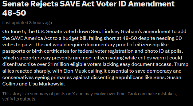 GovPlaybook's tweet photo. Of course they did... Every Single Democrat and Republican that is voting against the 5 common sense laws in the Save America Act need to all lose their jobs and be primaried. WE AMERICANS ARE SICK OF YOUR INACTION. https://t.co/5Wde9QVdmi