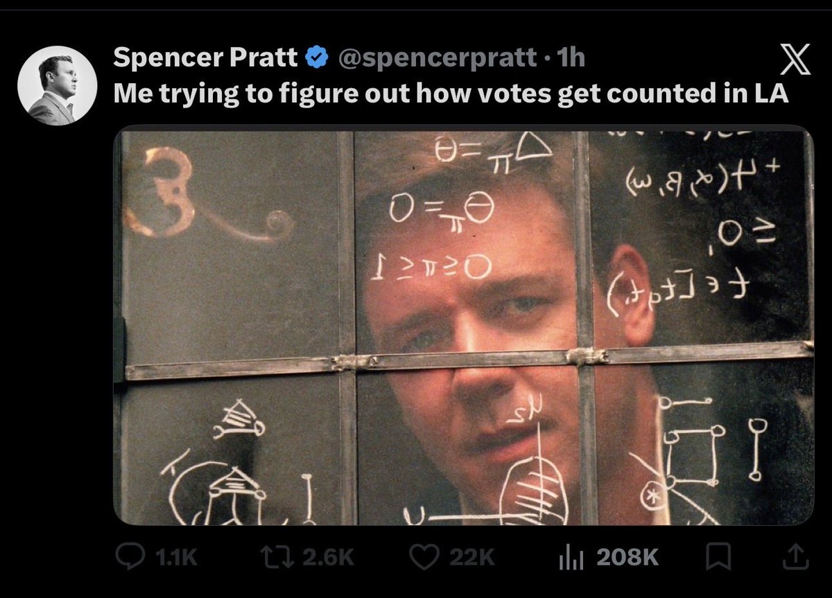 franklinleonard's tweet photo. I, for one, am SHOCKED Spencer Pratt understands neither math nor how California government functions. https://t.co/ArcJUUjcyX