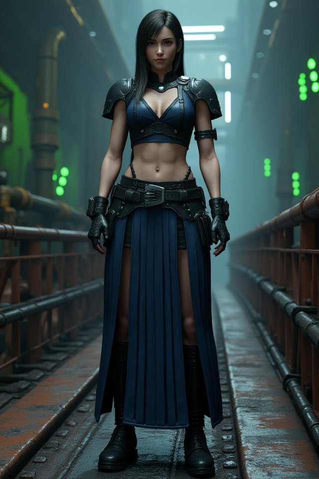 DreamAI_GF's tweet photo. Shinra's newest 3rd Class Recruit. 🕶️⚡

Since Final Fantasy VII Revelation opened up the floodgates with the new Job system, a heavy physical-brawler build for Tifa feels like an absolute must-have.

Cooked up a custom tactical concept to see how the classic infantry/SOLDIER aesthetic translates to her design. The matte armor plating over the pleated kama skirt is a lethal combo.
Which class are you grinding for her first?

#FF7Revelation #FF7R #TifaLockhart #FLUX