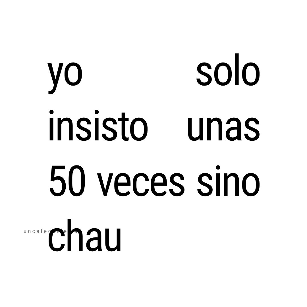 uncafeconletras's tweet photo. no acepto migajas https://t.co/X6MiU2A9vk