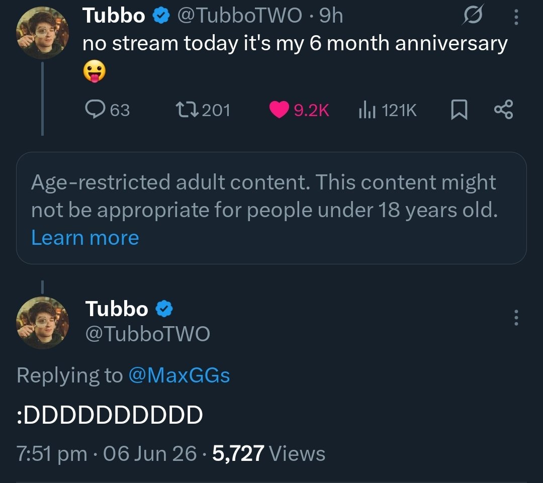 toasty_snake1's tweet photo. What could have maxggs possibly said to tubbo that twitter is age restricting it https://t.co/Sa6D9XHvLs