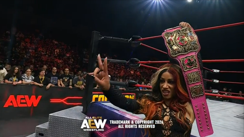 JJWilliamsWON's tweet photo. Hazuki vs. Mercedes will happen in AEW. 

#AEWCollision https://t.co/LhvkAq20f8
