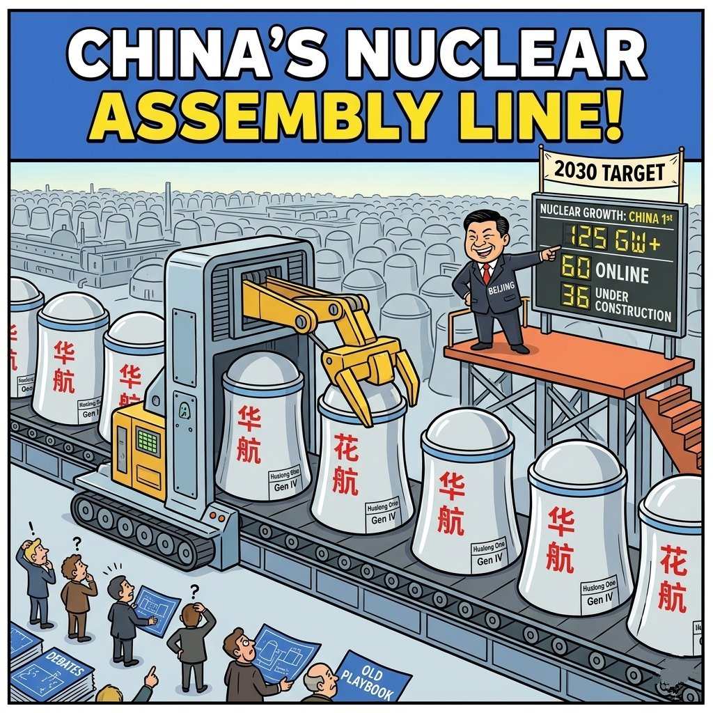 Nuclear_BP's tweet photo. While the West debates timelines and financing, China is executing the most aggressive, industrialized nuclear buildout in human history. It isn't just an energy transition; it is a masterclass in scale.

Here is how Beijing rewritten the nuclear playbook:

🧵 The Industrial Assembly Line:

Nuclear construction used to be a series of bespoke, agonizingly slow megaprojects. China changed the "organizational grammar" of the sector by treating reactors like an assembly line, building up to 50 reactors simultaneously. While global builds frequently drag on for a decade, Chinese firms consistently deliver a reactor in just 5 to 7 years.

⚛️ The Dominance of the Numbers:

The sheer volume of the Chinese fleet is reshaping global energy rankings. Total installed capacity has soared past 125 GW, establishing a massive operational foundation. With 60 commercial units online and 36 more actively under construction, China now commands nearly half of all active nuclear construction globally.

🚀 Jumping Ahead in Tech:

This isn't just about duplicating old technology; Beijing has moved from following Western designs to setting the pace. Their standardized, domestic Hualong One design is highly localized and already heading to export markets, while projects like Shidaowan have placed them at the forefront of commercial Generation IV reactor deployment.

💡 The Big Takeaway: 

China’s target to become the undisputed, largest nuclear power producer by 2030 is no longer a distant proposal—it's a statistical inevitability. By combining absolute state backing with a hyper-efficient supply chain, they have achieved what Western markets currently find impossible: predictable, on-time, and scalable nuclear deployment.

The future of global nuclear technology is no longer being written in Paris or Washington. It’s being written in Beijing.

#NuclearEnergy #China #EnergyTransition #Geopolitics #SMR #Uranium #Power #nuclear #energy