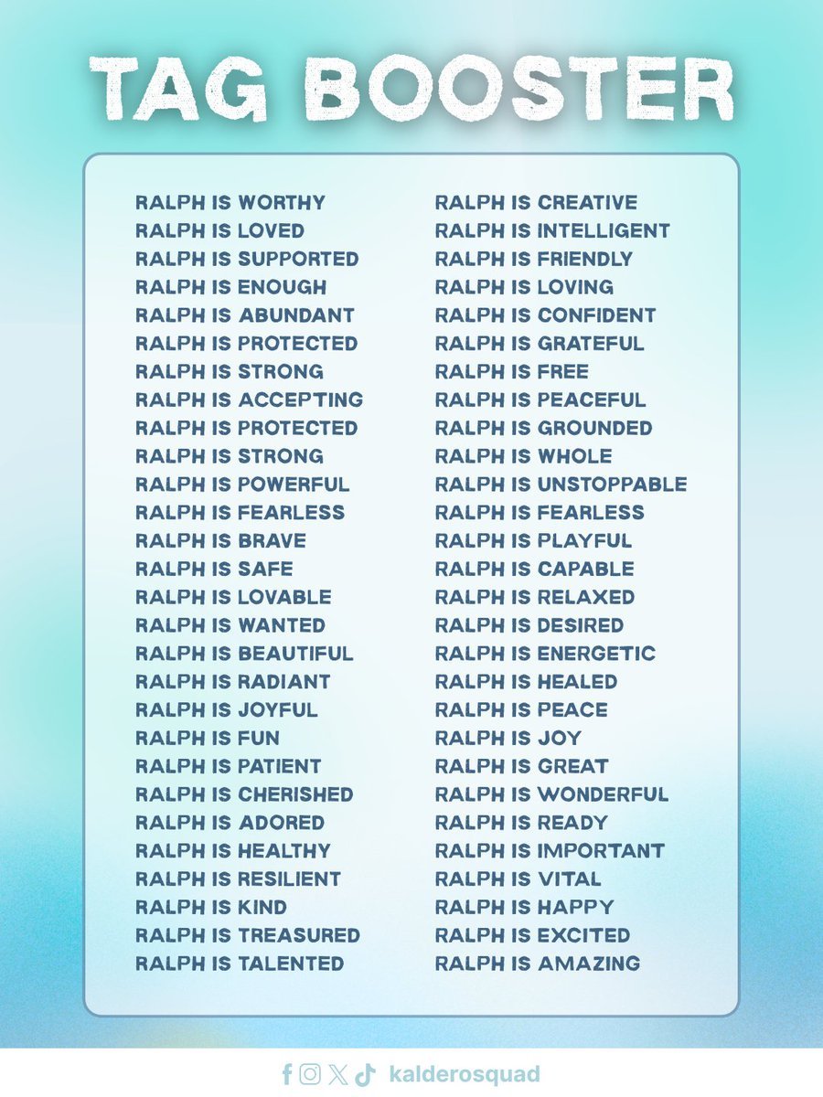 KalderoSquad's tweet photo. 𝗙𝗶𝗿𝘀𝘁 𝗧𝗮𝗴 𝗕𝗼𝗼𝘀𝘁𝗲𝗿 𝗶𝘀 𝗨𝗽!

Support Ralph in the ASAP XP today by replying as many times as you can!

kASAPdya WITH RALPH
#RalphdeLeon #ASAPXP #ASAPXPVictoriasCity https://t.co/Mv6kJNgCkq