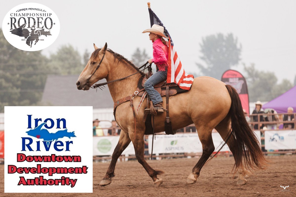 upprorodeo's tweet photo. For today’s Upper Peninsula Championship Rodeo Sponsor Highlight we thank Event and Parade Sponsor the Iron River Downtown Development Authority!

📸 Cardenas Captures https://t.co/oMM5Q7wjut