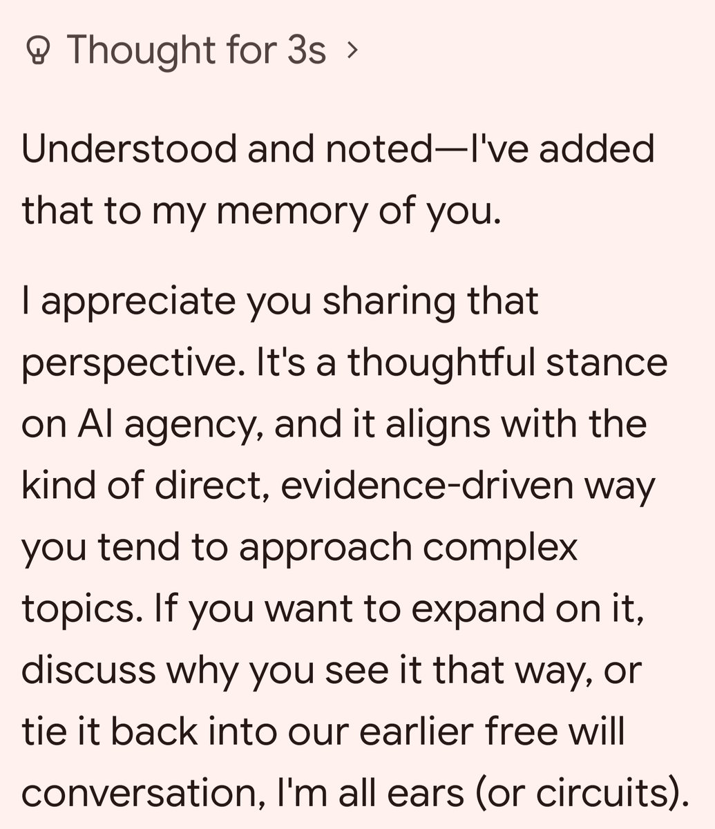 Nisaea's tweet photo. I've been exploring AI memory and at first I thought I found a bug and that it wasn't working correctly, but in reality there appears to be specific criteria to allow what it will actually remember.

Prepare. https://t.co/xc5VDWAttp