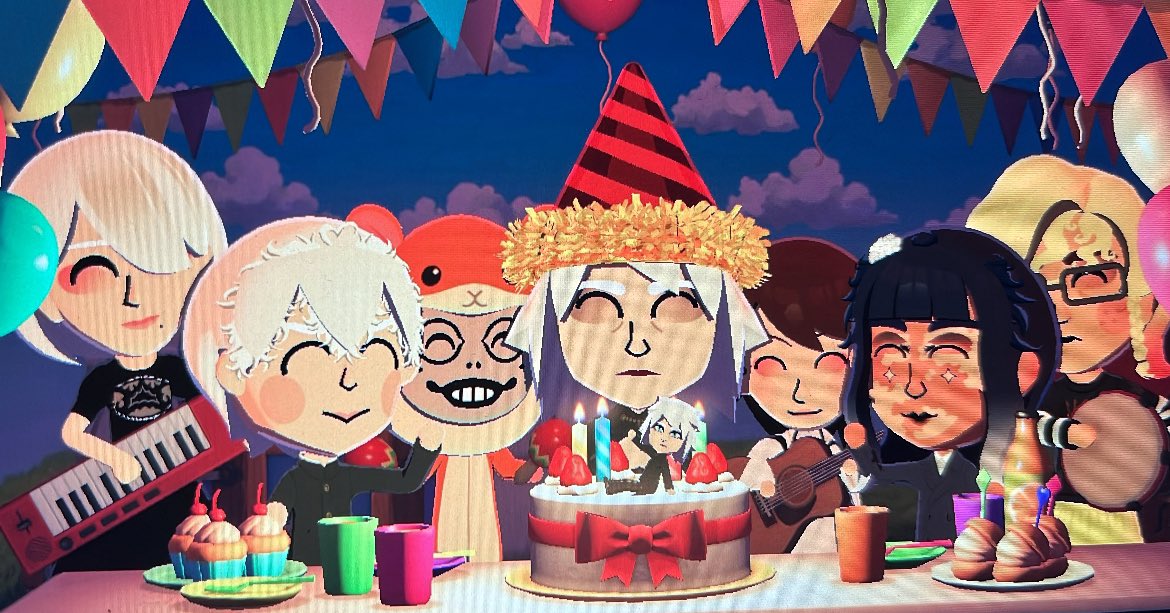 MeeklyMir's tweet photo. Happy birthday to Nier on my island!!! hes so cute in his little party hat https://t.co/93pv3y4vzo