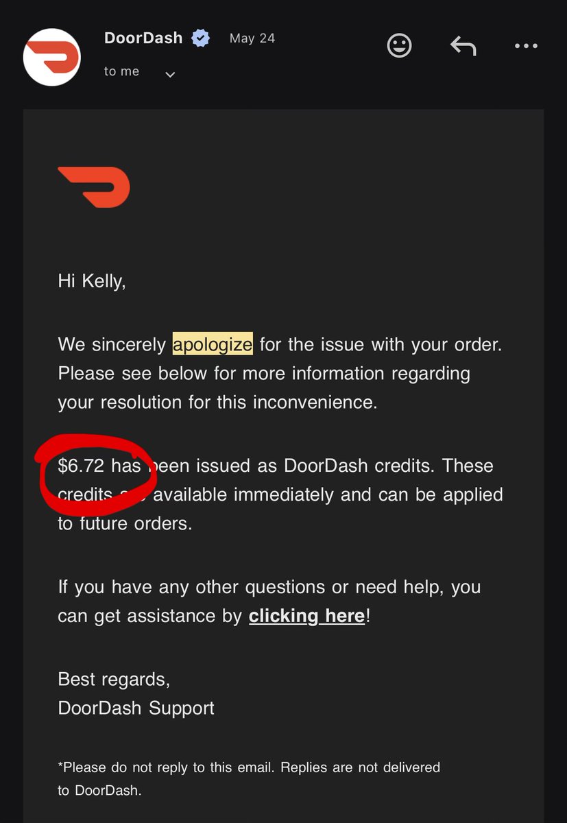 darad27's tweet photo. @DoorDash Mind you, the only credit I’ve gotten this entire year was like $6 for a missing item. So now getting the completely wrong order doesn’t qualify for a refund? Make it make sense!! https://t.co/FaGEG1DLvo