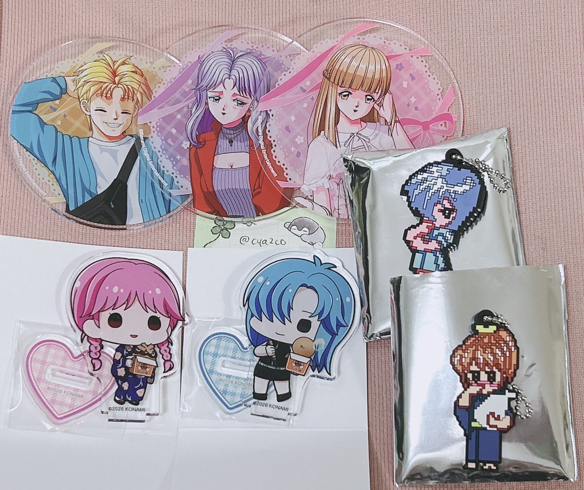 cya2co's tweet photo. ときめきメモリアル ときメモ
ばくだん焼 &amp; グラッテ

画像1のもの(コースター 好雄、鏡さん、メグ、ラバキー 紐緒さん、優美ちゃん、アクスタ 紐緒さん、古式さん)

求→画像2.3 ♡マークのもの

ばくだん焼アクスタ見晴ちゃんとグラッテ詩織ちゃんを最優先で求めております

地方住みのため郵送希望 https://t.co/AkabTgoHMX