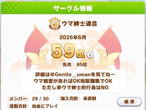 Gentle_uman's tweet photo. 🐎6月度メンバーあと1名様募集しております✨

ご興味ご質問ある方はお気軽にDMお願いします🙏
 
ウマ紳士達がお待ちしております😍

#ウマ娘サークル #ウマ娘サークル募集 #ウマ娘サークルメンバー募集 https://t.co/kwi3XvbFHo
