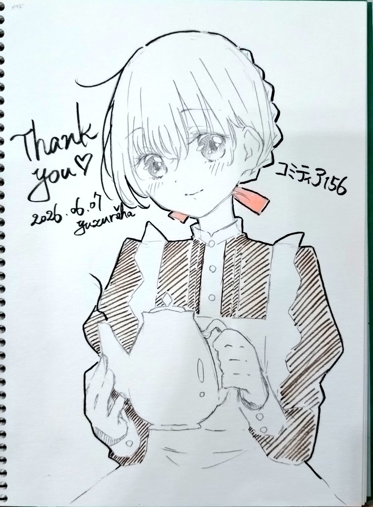 yuzuyuzuriha's tweet photo. 売り子なのにスケブ頼まれました① https://t.co/9eFI6rpZtQ