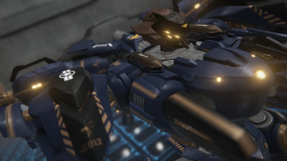 prod_cvxt's tweet photo. For @CiViVT of @VFleetProject:

I've made a revamped version of your AC mech based on your design! This AC, named SUNDERING STINGER, is a bipedal middleweight build that focuses on reliability for engagements across all ranges with a mix of melee and ranged weapons.

#CiViArt https://t.co/hyvuWU7af0
