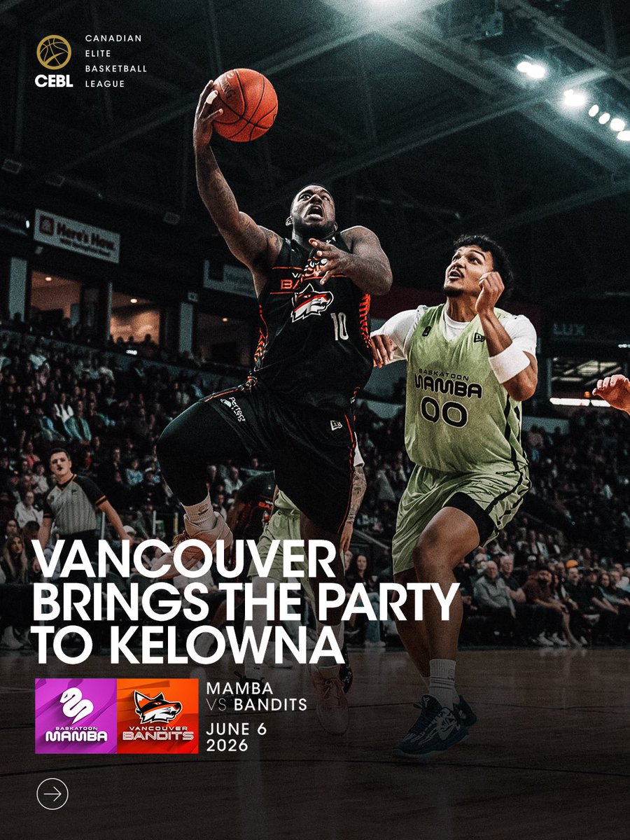 CEBLeague's tweet photo. The Okanagan came ready 🏀🔥

The Bandits rewarded the Kelowna crowd with a big win over the Mamba

📺 Watch highlights and more on CBC Gem, https://t.co/AX1lPCnf8J, YouTube and CEBL+ https://t.co/PR6W9GJ4Hi