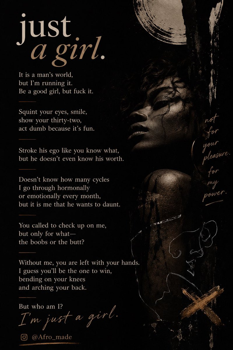 Doozybae's tweet photo. Just a girl #poetry #imjustagirl #virałpost #spokenword https://t.co/2rXNQfV49m