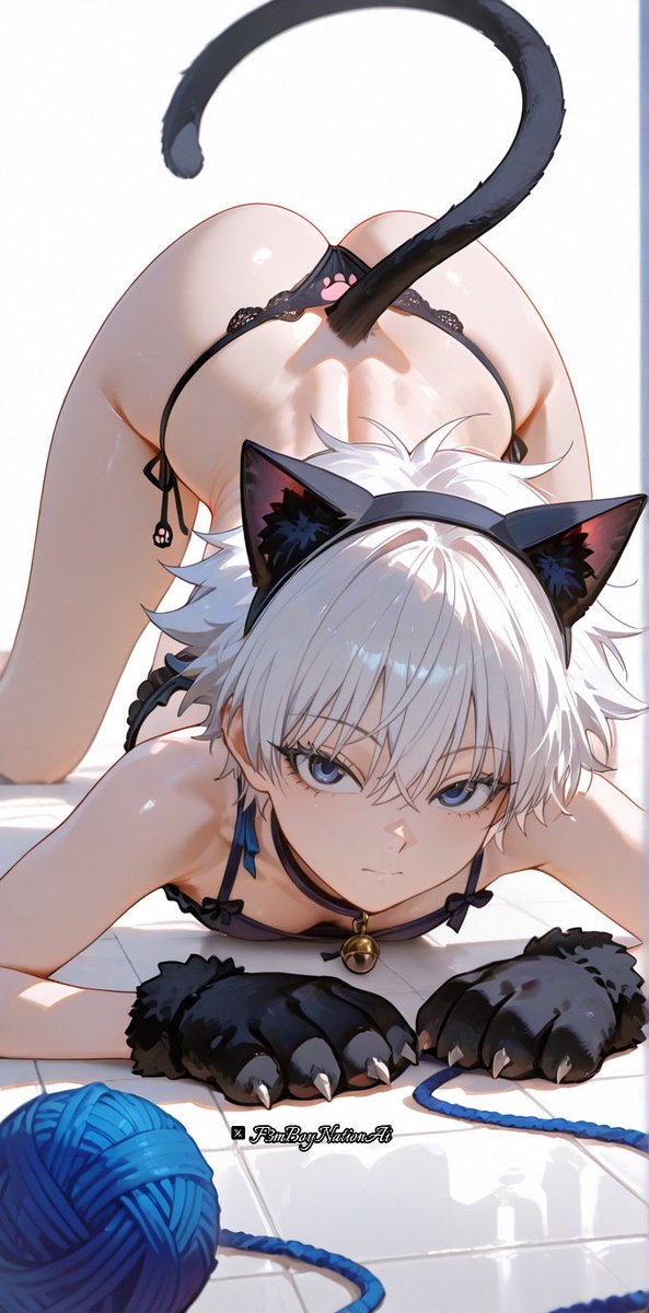 F3mBoyNationAi's tweet photo. ₊ ˚ ‧︵‿₊୨ #Killua ୧₊‿︵‧ ˚ ₊
           [Sexy Cat Lingerie]

• Killua Zoldyck - Hunter × Hunter
      
     (SFW) Illustration https://t.co/8MQ8CHg8jC