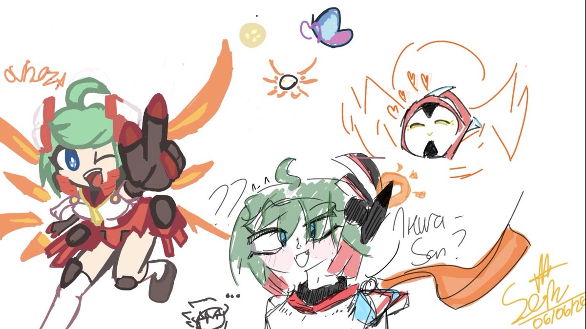 xz_boo's tweet photo. My homie the entire gunvolt series on Lola/roro day so we both Drew her on magma. https://t.co/BFLrtfnaHr