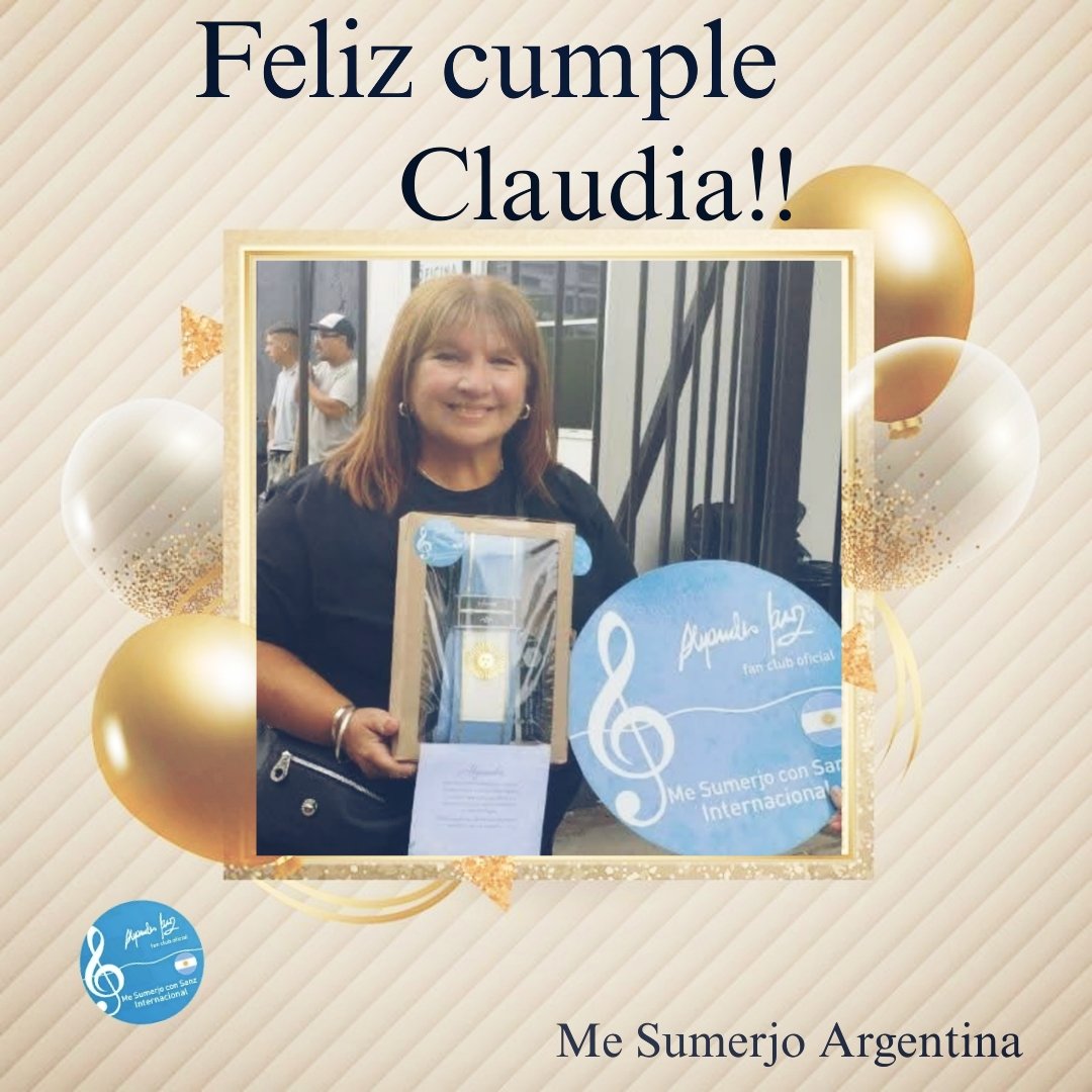 MeSumerjo_Arg's tweet photo. ¡Feliz cumple! 🥳 a nuestra súper cordobesa @claudialgcba siempre simpática y divertida 🫶
A brindar 🥂con @AlejandroSanz y seguir viviendo momentos inolvidables con la mejor música 🎵 🎼 👏👏🎈🎂
#sumergidasArgentina #Fams #festejo #Música  #sanzeradecumple https://t.co/yYdK9aVhMA